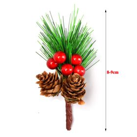 10 PCS Mini Artificial Pine Picks With Red Berries & Natural Pinecones