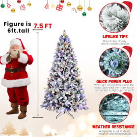 7.5, 8 Feet PE PVChard Needle Mixed Tree Memory Line Power Pole Collapsible 3 Parts