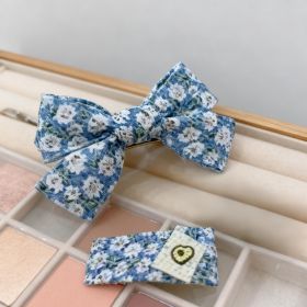 Flower Print Hairpin Set-Blue 3947