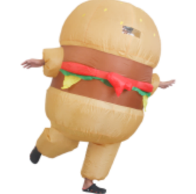 Inflatable Hamburger Costume,Inflatable Costume For Funny,Fancy Dress Party Halloween Blow Up Costume,Christmas Costume--Only Supports Self-pickup.
