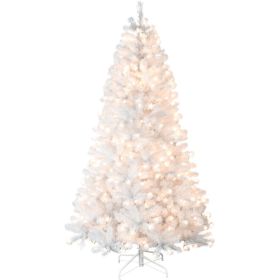 Prelit 5.6.7.8.9ft PVC Flocked Tree  Memory Wire