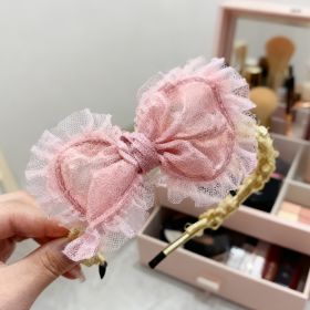 Pearl Yarn Headbands-Pink 9474