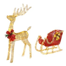 4ft Gold Single Deer Sled Yard Elk Decoration