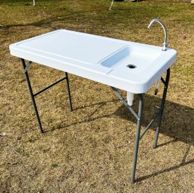 Outdoor Fish And Game Cutting Cleaning Table W Sink And Faucet