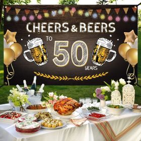 72x44 Inch Cheers To 50 Years Birthday Party Backdrop - Happy 50th Anniversary Banner Decoration-Selling On Amazon Is Prohibited
