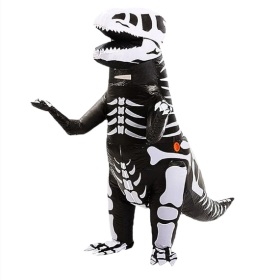 Skeleton Ribs Dinosaur Inflatable Costume Blow Up Fancy Dress Costume For Child Halloween Cosplay Party Christmas-Only Supports Self-pickup.