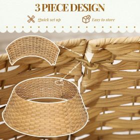 Natural,27 Inch Rustic Christmas Tree Skirt, Plastic Woven Christmas Tree Collar For Party, Holiday, Home Decoration