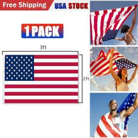2 X 3 FT American Flag US USA National Double Sided Polyester Brass Grommets 60x90cm Flag