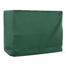 600D Oxford 3-Seater Patio Swing Cover Outdoor Swing Chair Cover Rain Protection Waterproof Anti-UV, Dark Green