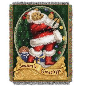Snowglobe Teddy Licensed Holiday 48"x 60" Woven Tapestry Throw