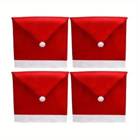 4pcs 12pcs Christmas Chair Covers Santa Hat Chair Covers Christmas Chair Back Covers