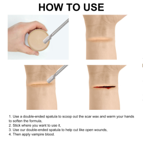 SFX Makeup Kit, Makeup Props Scar Makeup Scary Atmosphere Party Makeup Set