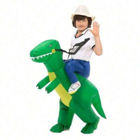 Valentine Special Light Weight Inflatable Dinosaur Costume With Fan Blow Up T Rex Halloween Outfit For Adults, Funny Party Cosplay Costume (Option: IF DINO green small)