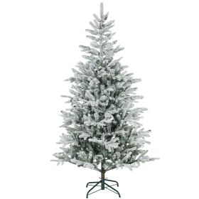 6 ft Artificial Frosted Christmas Tree with Realistic Branches, Wide Full Spruce, Hinged Xmas Tree, Easy Assembly (Option: Green-966x254x254 mm)