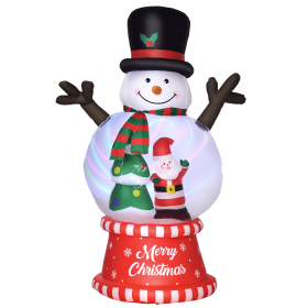 8ft Christmas Inflatables Outdoor Decorations Snowman with Rotating Colorful Light, Blow-Up  LED Yard Display Christmas Decor for Lawn Garden (Option: White-290x220x310 mm)
