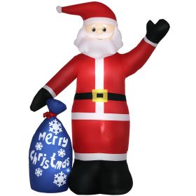 8ft Christmas Inflatables Outdoor Decorations Smiling Santa Claus with Gift Bag, Blow-Up LED Yard Christmas Decor for Lawn Garden Party (Option: Red-190x190x250 mm)
