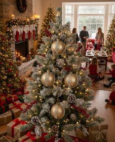 4PCS Set 4.7in Glass Christmas Ball Ornaments Hanging Tree Decor Party Holiday Decor (Option: Gold)