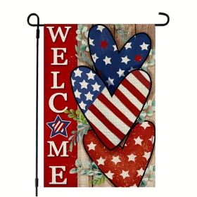 4th Of July Patriotism Linen Double Sided Garden Flag (12''x18''); Home Decor; Anniversary Independence Day Outdoor Decor; Yard Decor; Garden Dec (Style: American 2 pcs)