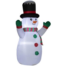 6 FT Christmas Inflatable Snowman, Xmas Blow Up Snowman with LED Lights for Indoor, Outdoor, Lawn, Garden, Party (Option: White-220x120x320 mm)